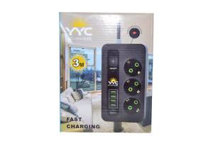Сетевой фильтр YYC PC-1074-3USB